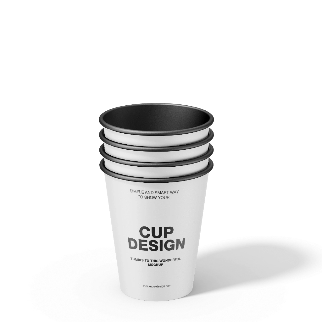 Printing on single-layer paper cups 175 ml, black inside