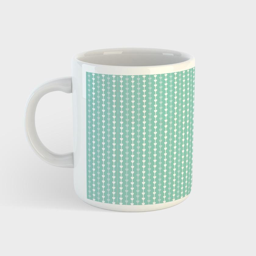 Taza blanca 330 ml. Impresión - 220x85 mm. Patrones de mujer (WL 03.21-23-8-8)