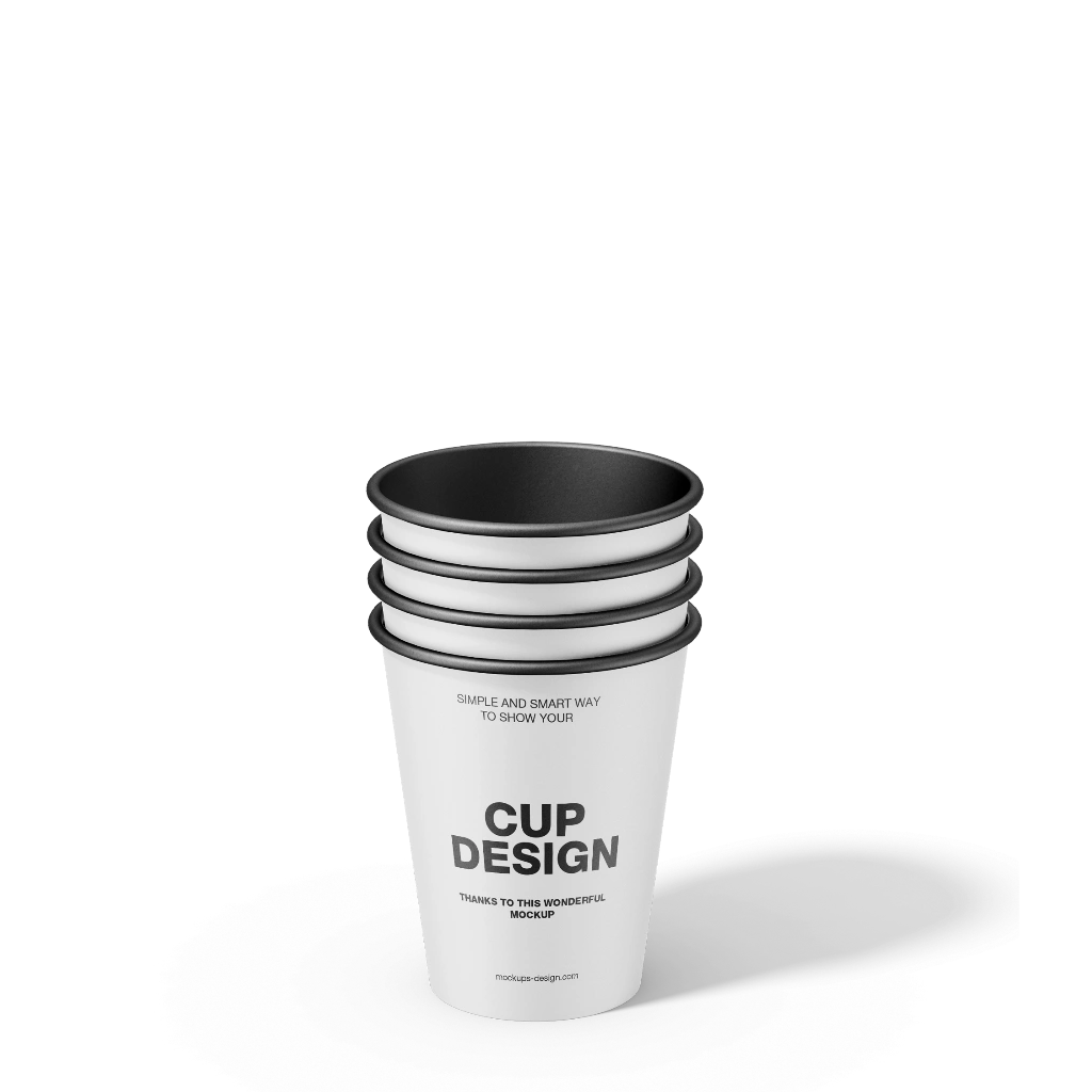 Printed on single-layer paper cups 110 ml, black inside