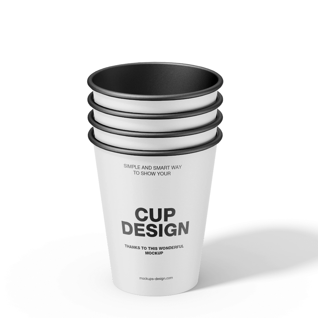 Printing on single-layer paper cups 250 ml, black inside