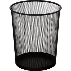 Waste basket, round, metal, black