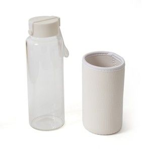 Weiße Trinkflasche MILLENNIUM 450 ml, Glas
